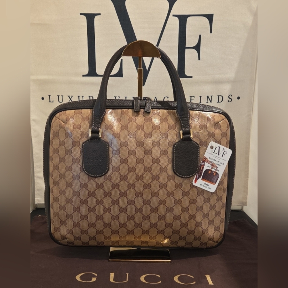 Gucci Crystal-Coated Double Zipper Bag/Padded For Devices Bintage Early 2000s